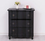 Landhaus Kommode Schwarz 80x90x46 cm Kiefernholz massiv