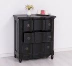 Landhaus Kommode Schwarz 80x90x46 cm Kiefernholz massiv