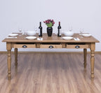 Esstisch mit 3 Schubladen Kiefernholz Massiv gewachst 160x78x90 cm