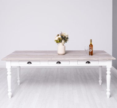 Esstisch mit 3 Schubladen Kiefernholz Massiv 160x78x90 cm