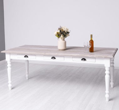 Esstisch mit 3 Schubladen Kiefernholz Massiv 180x78x90 cm