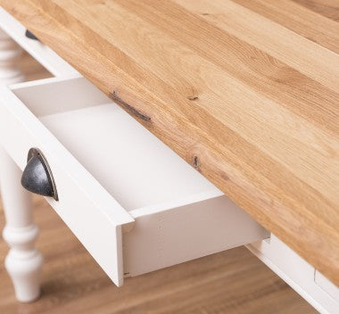 Esstisch mit 3 Schubladen Kiefernholz Eichenholz Massiv 180x78x90 cm