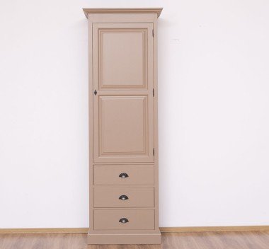 Landhausstil Schrank Sand Beige 75x220x40 cm Kiefernholz massiv