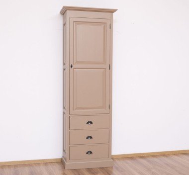 Landhausstil Schrank Sand Beige 75x220x40 cm Kiefernholz massiv
