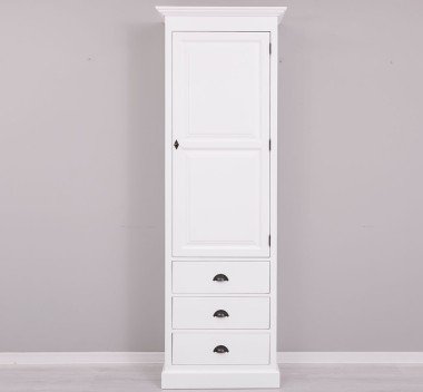 Landhaus Schrank Weiß 75x220x40 cm Kiefernholz massiv