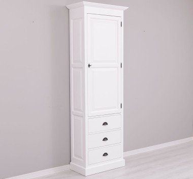 Landhaus Schrank Weiß 75x220x40 cm Kiefernholz massiv