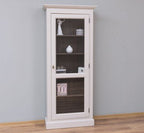 Landhaus Schrank Regal Vitrine Weiß 79x180x30 cm Kiefernholz massiv