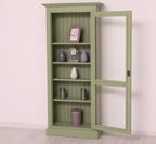 Landhausmöbel Vitrine Salbei Grün 79x180x30 cm  Kiefernholz massiv
