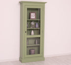Landhausmöbel Vitrine Salbei Grün 79x180x30 cm  Kiefernholz massiv