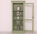 Landhausmöbel Vitrine Salbei Grün 79x180x30 cm  Kiefernholz massiv