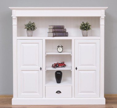 Landhaus Büffet Weiß 160x160x39 cm Kiefernholz massiv