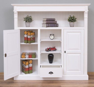 Landhaus Büffet Weiß 160x160x39 cm Kiefernholz massiv