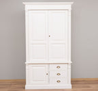 Landhaus Schrank Creme 121x210x59 cm Kiefernholz massiv