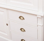Landhaus Schrank Creme 121x210x59 cm Kiefernholz massiv