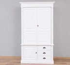 Landhaus Schrank Weiß 121x210x59 cm Kiefernholz massiv