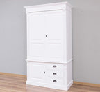 Landhaus Schrank Weiß 121x210x59 cm Kiefernholz massiv