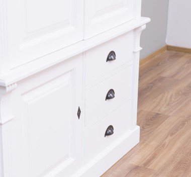 Landhaus Schrank Weiß 121x210x59 cm Kiefernholz massiv