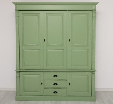 Landhaus Schrank Kleiderschrank 176x210x59 cm Kiefernholz massiv