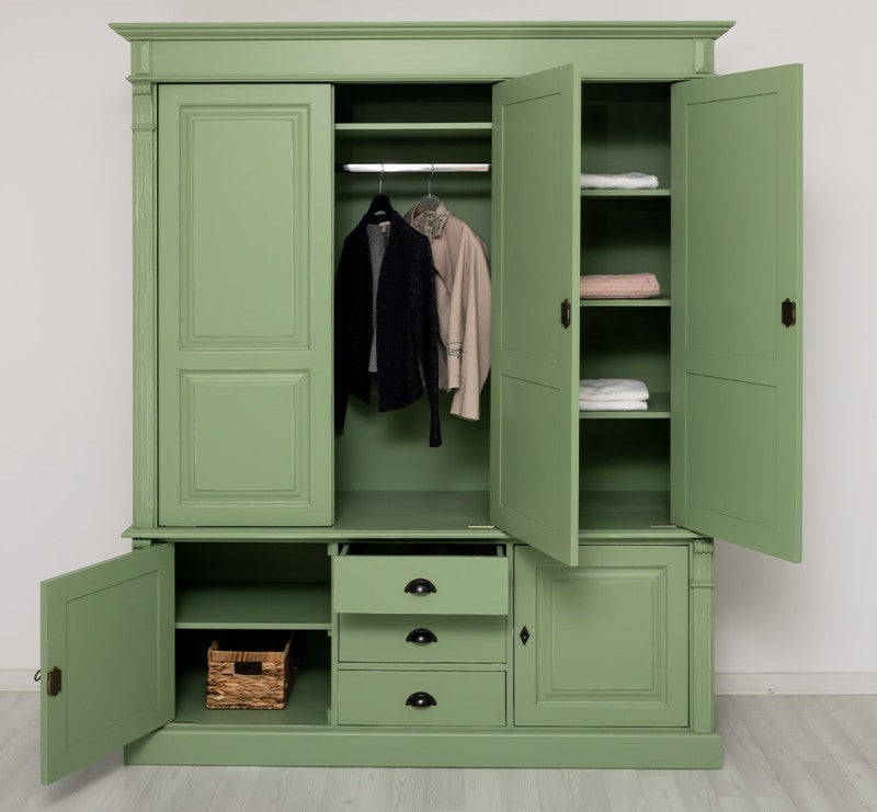 Landhaus Schrank Kleiderschrank 176x210x59 cm Kiefernholz massiv