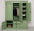 Landhaus Schrank Kleiderschrank 176x210x59 cm Kiefernholz massiv