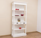 Landhausstil Regal Weiß Kiefernholz Massiv 91x197x39 cm