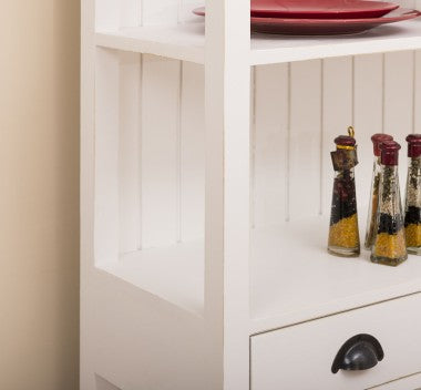 Landhausstil Regal Weiß Kiefernholz Massiv 91x197x39 cm