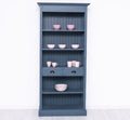 Bücherregal Landhausmöbel Blau Kiefernholz Massiv 91x197x39 cm