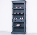 Bücherregal Landhausmöbel Blau Kiefernholz Massiv 91x197x39 cm