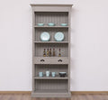 Landhaus Bücherregal Anthrazit Grau Kiefernholz Massiv 91x197x39 cm