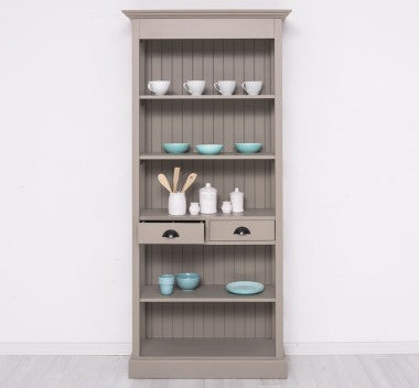 Landhausmöbel Bücherregal Anthrazit Grau Kiefernholz Massiv 91x197x39 cm