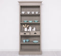 Landhausmöbel Bücherregal Anthrazit Grau Kiefernholz Massiv 91x197x39 cm