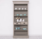 Landhausmöbel Bücherregal Anthrazit Grau Kiefernholz Massiv 91x197x39 cm