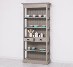 Landhausmöbel Bücherregal Anthrazit Grau Kiefernholz Massiv 91x197x39 cm