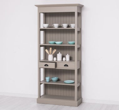 Landhausmöbel Bücherregal Anthrazit Grau Kiefernholz Massiv 91x197x39 cm