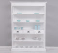 Landhaus Bücherregal Weiß Kiefernholz Massiv 141x197x39 cm