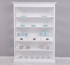 Landhaus Bücherregal Weiß Kiefernholz Massiv 141x197x39 cm