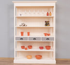 Landhausmöbel Bücherregal Weiß Kiefernholz Massiv 141x197x39 cm