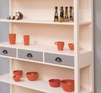 Landhausmöbel Bücherregal Weiß Kiefernholz Massiv 141x197x39 cm