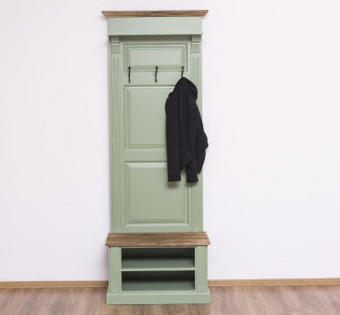 Landhaus Garderobe Salbei Grün 80x210x41 cm Kiefernholz massiv