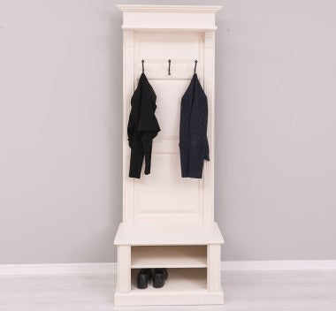 Landhausmöbel Garderobe Weiß 80x210x41 cm Kiefernholz massiv