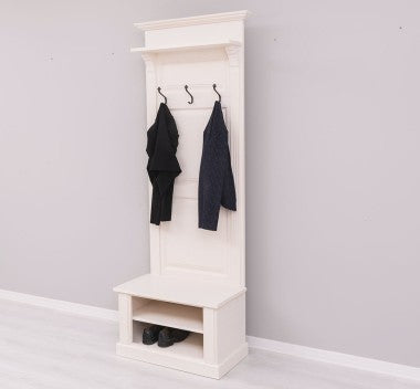 Landhausmöbel Garderobe Weiß 80x210x41 cm Kiefernholz massiv