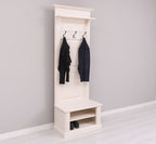 Landhausmöbel Garderobe Weiß 80x210x41 cm Kiefernholz massiv