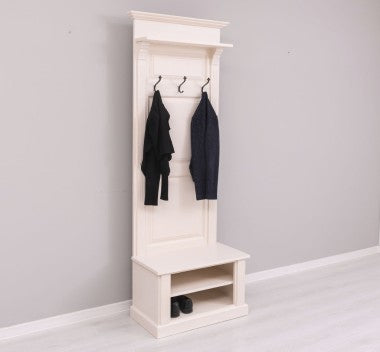 Landhausmöbel Garderobe Weiß 80x210x41 cm Kiefernholz massiv