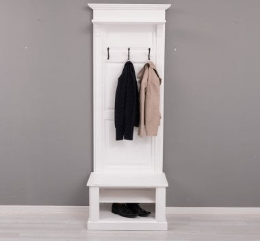 Landhaus Garderobe Weiß 80x210x41 cm Kiefernholz massiv