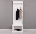Landhaus Garderobe Weiß 80x210x41 cm Kiefernholz massiv