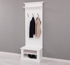 Landhaus Garderobe Weiß 80x210x41 cm Kiefernholz massiv
