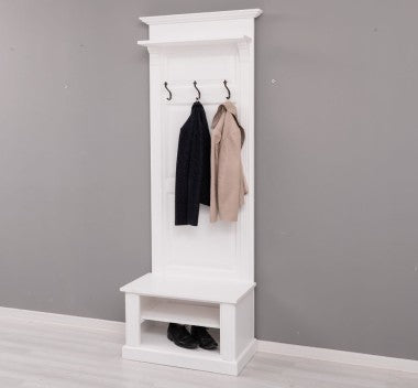 Landhaus Garderobe Weiß 80x210x41 cm Kiefernholz massiv