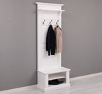Landhaus Garderobe Weiß 80x210x41 cm Kiefernholz massiv