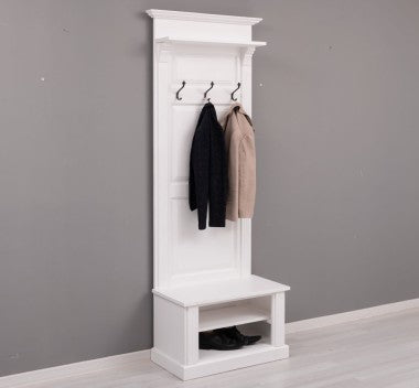 Landhaus Garderobe Weiß 80x210x41 cm Kiefernholz massiv