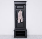 Landhausmöbel Garderobe Schwarz 80x210x41 cm Kiefernholz massiv